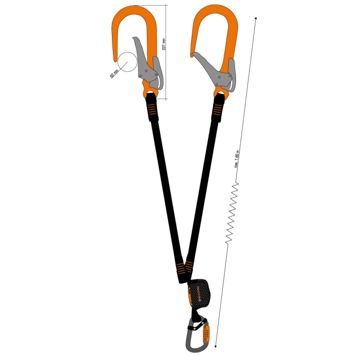 Lonża Skylotec NANOLINK Y FS 90 ALU 1.8 m